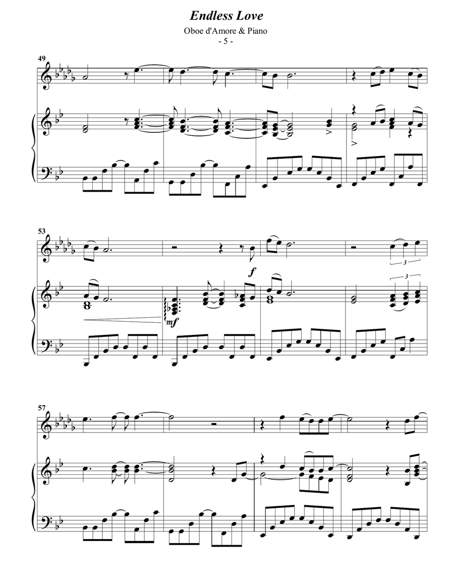 Endless Love Piano scores gallery preview page 5