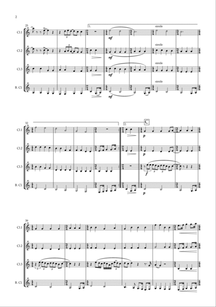 All You Need Is Love Clarinet Quartet scores gallery preview page 3