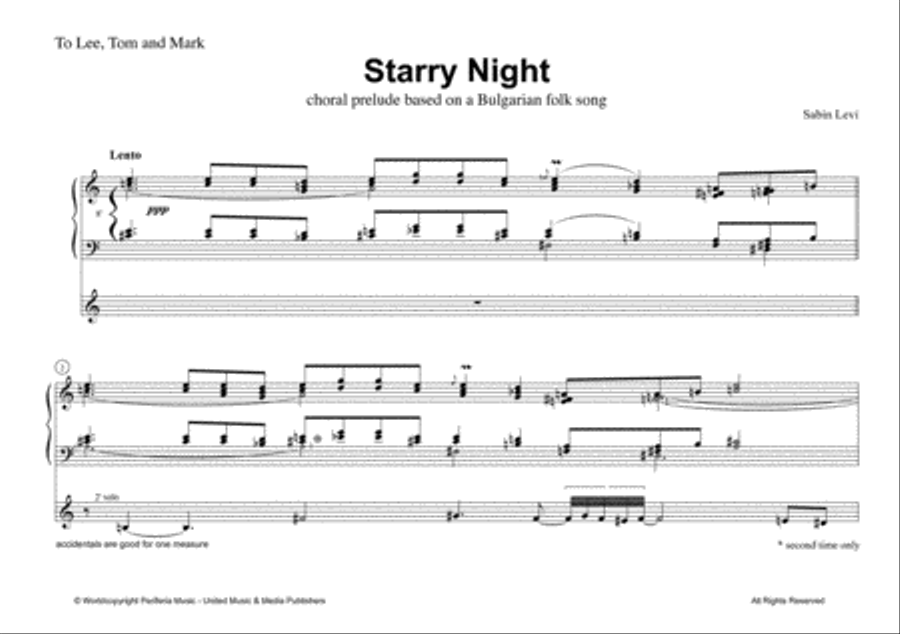 Starry Night for Organ Starry Night for Organ Piano scores gallery preview page 2