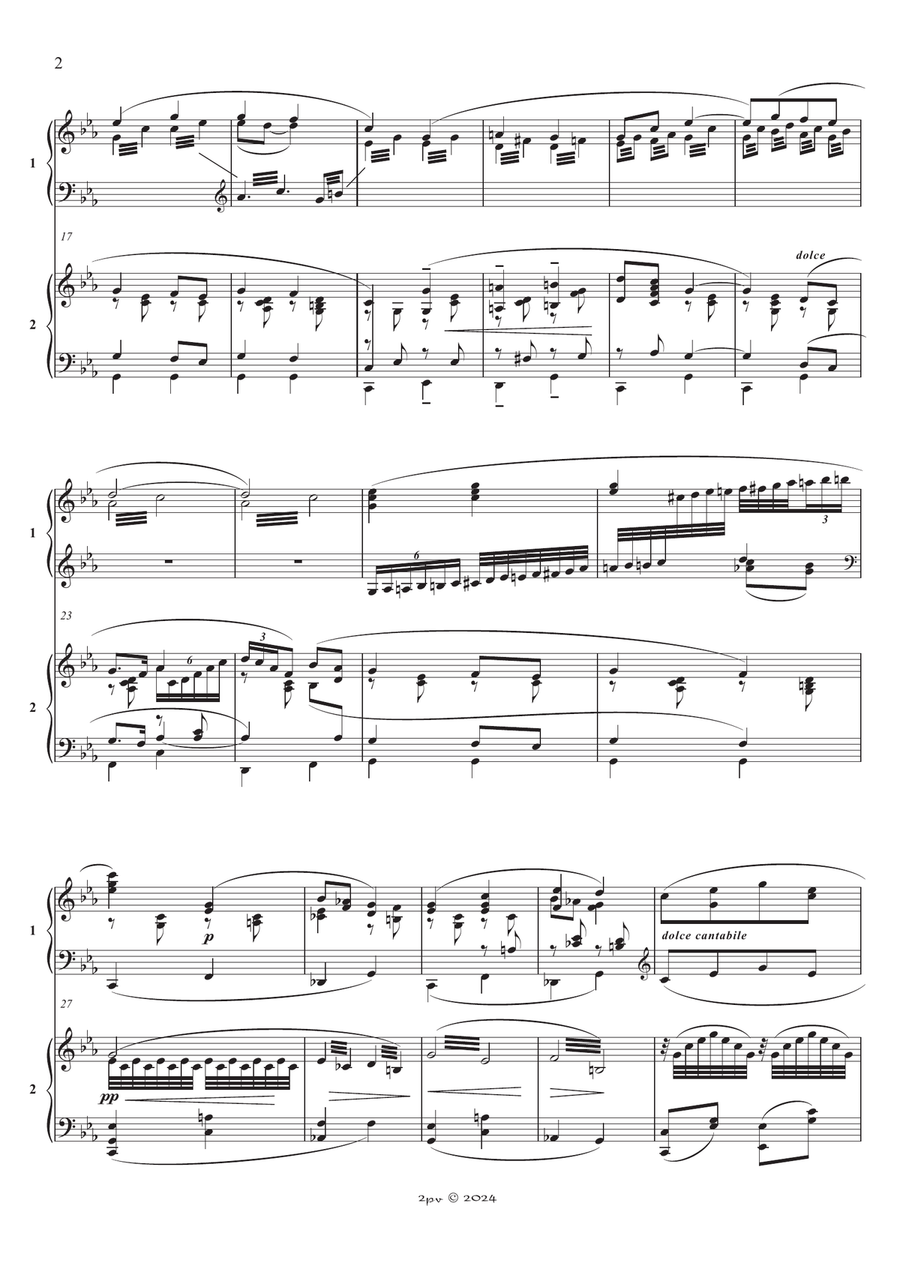 Moscow Nights Piano Duet scores gallery preview page 2