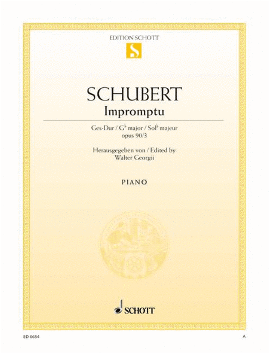Impromptu, Op. 90 D 899 No. 3 Piano Solo scores gallery preview page 1