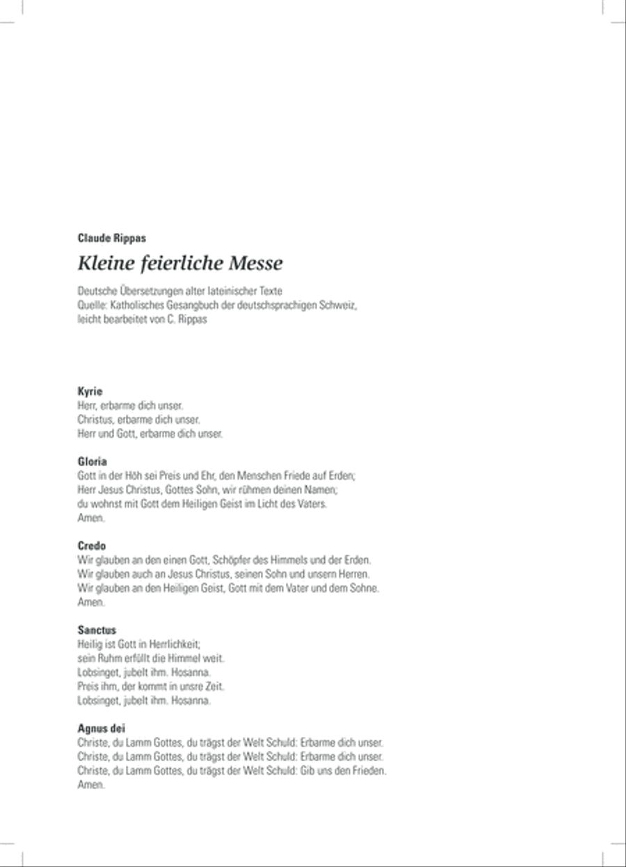 Small solemn mass for choir brass quartet and organ 4-Part scores gallery preview page 3