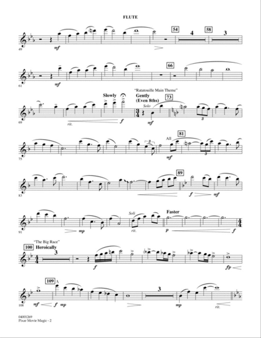 Pixar Movie Magic - Flute Concert Band scores gallery preview page 2