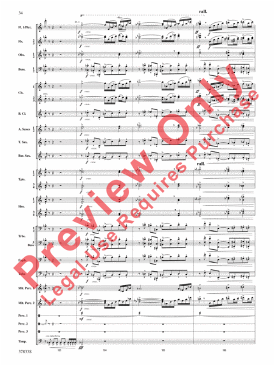 Symphonic Essay Concert Band scores gallery preview page 35