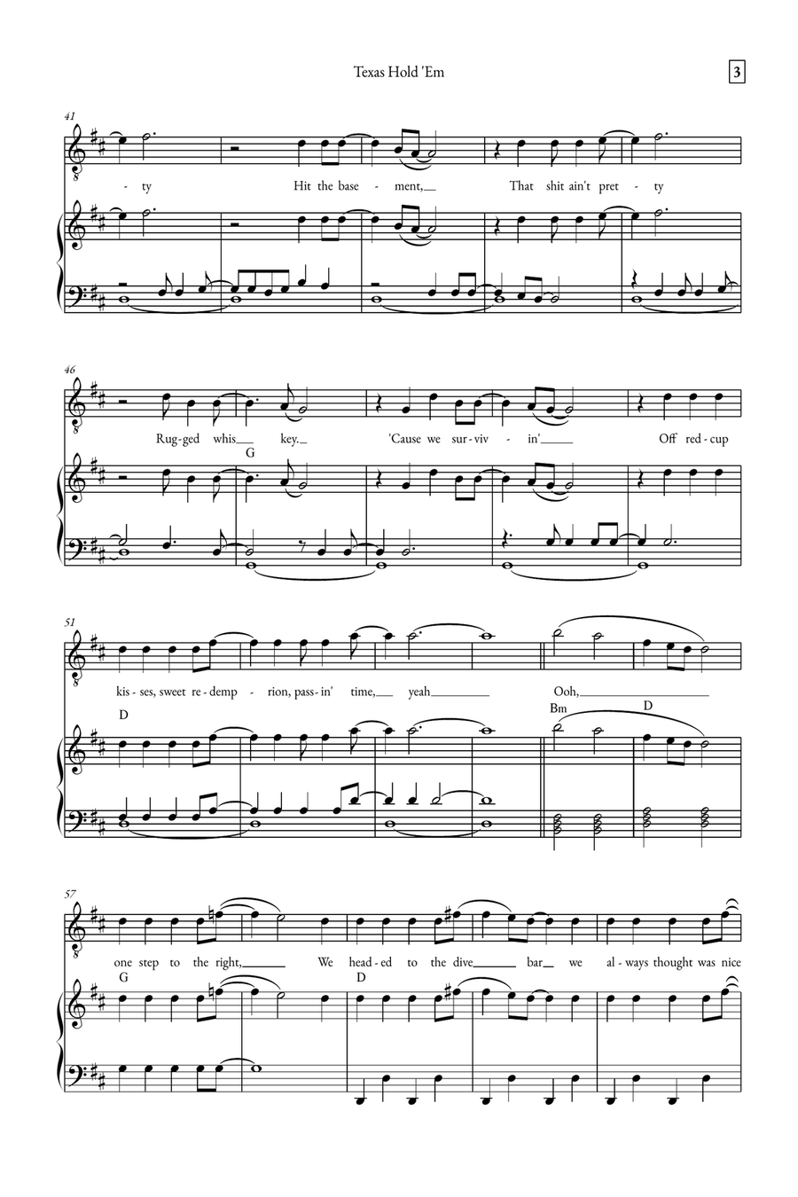 Texas Hold 'em Easy Piano scores gallery preview page 3