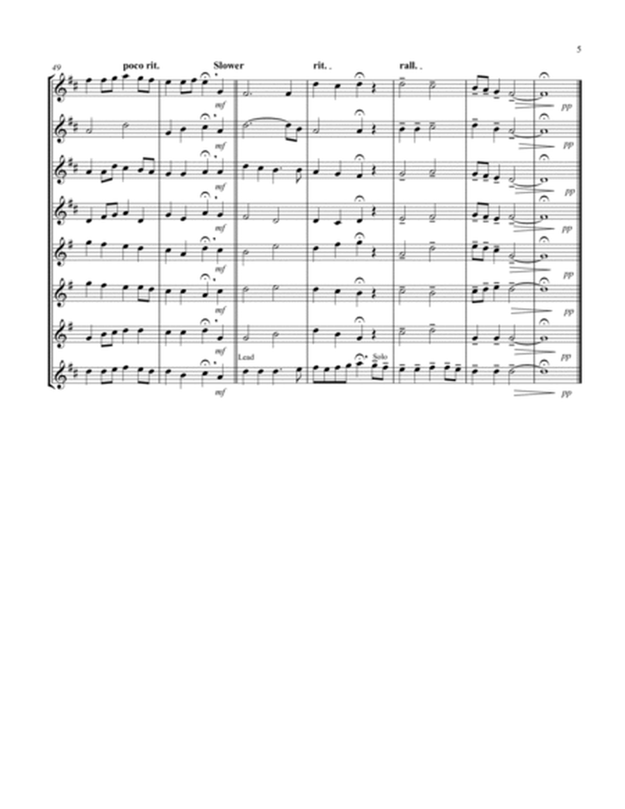 Simple Gifts ('Tis the Gift to Be Simple) (F) (Saxophone Octet - 4 Altos, 3 Tenors, 1 Baritone) (Bar