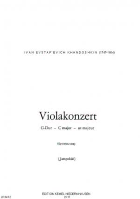 Konzert C-dur : fur Viola und Streichorchester (Klavierauszug)