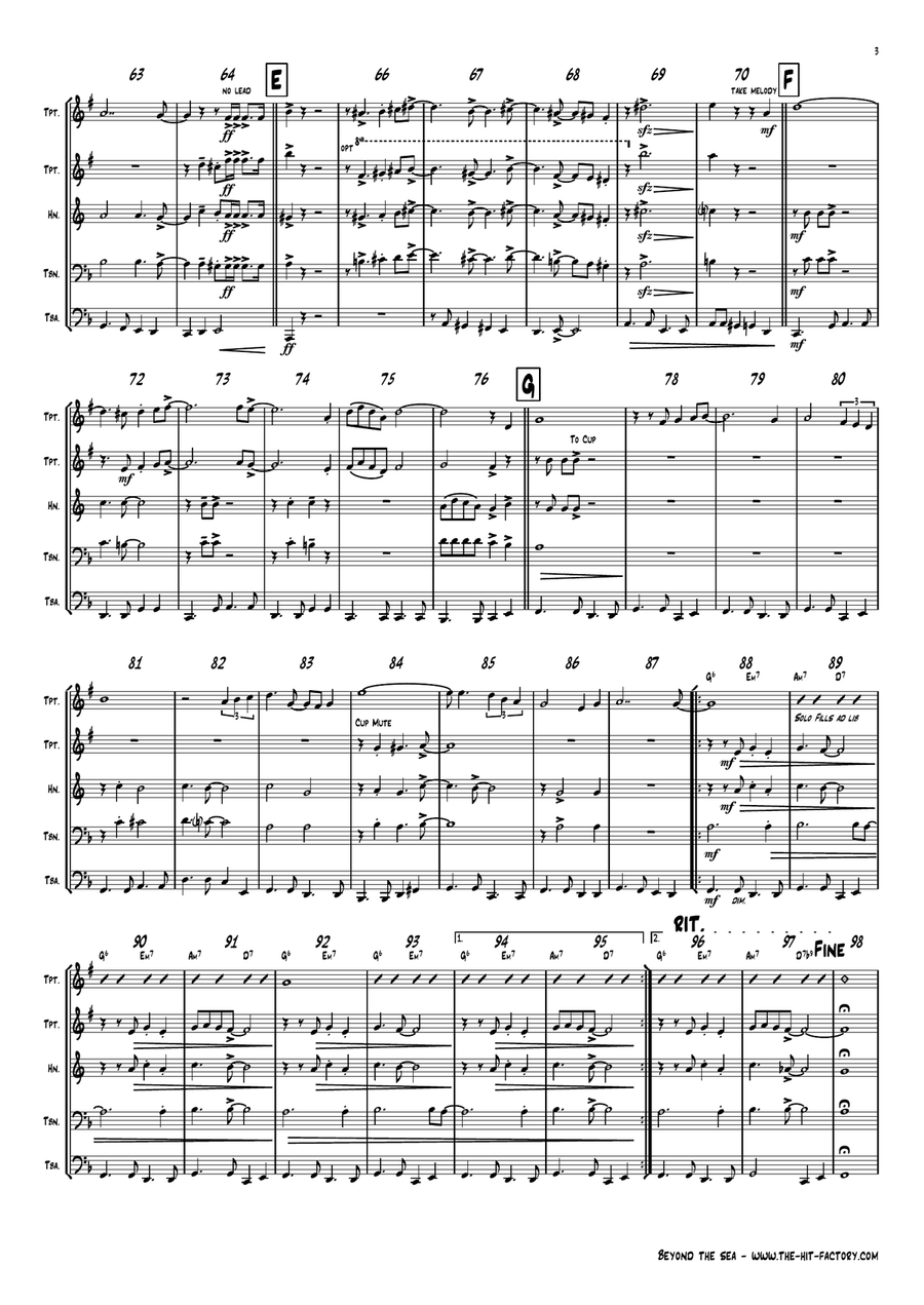 Beyond The Sea Brass Ensemble scores gallery preview page 4