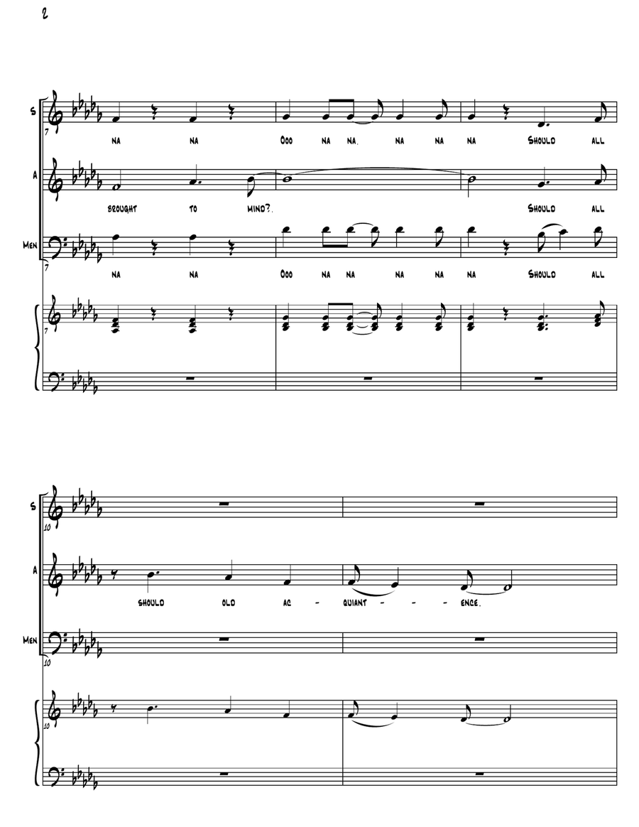 Auld Lang Syne (as performed by Straight No Chaser) - SAB 3-Part scores gallery preview page 3
