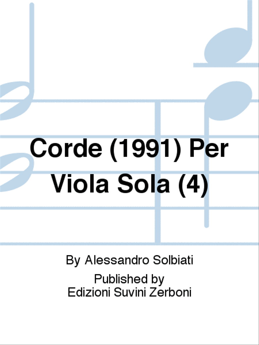 Corde (1991) Per Viola Sola (4) Viola Solo scores gallery preview page 1