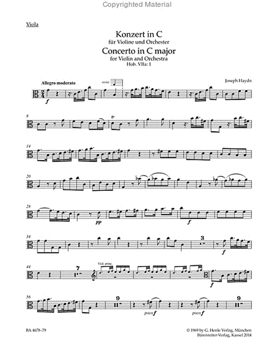 Concerto for Violin and Orchestra in C major Hob. VIIa:1