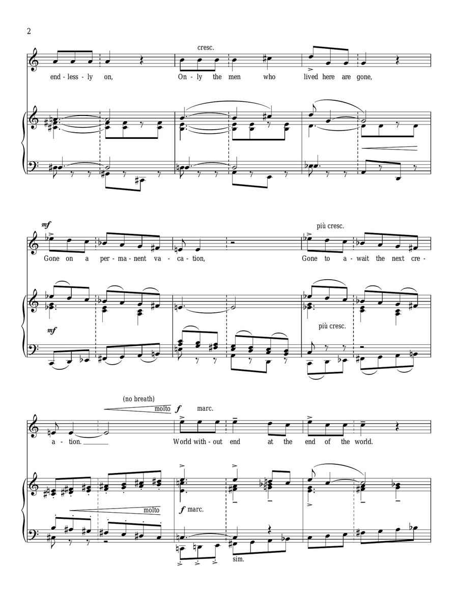 World Without End World Without End Piano, Vocal scores gallery preview page 2