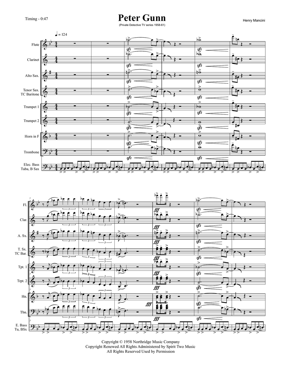 Peter Gunn Jazz Ensemble scores gallery preview page 1