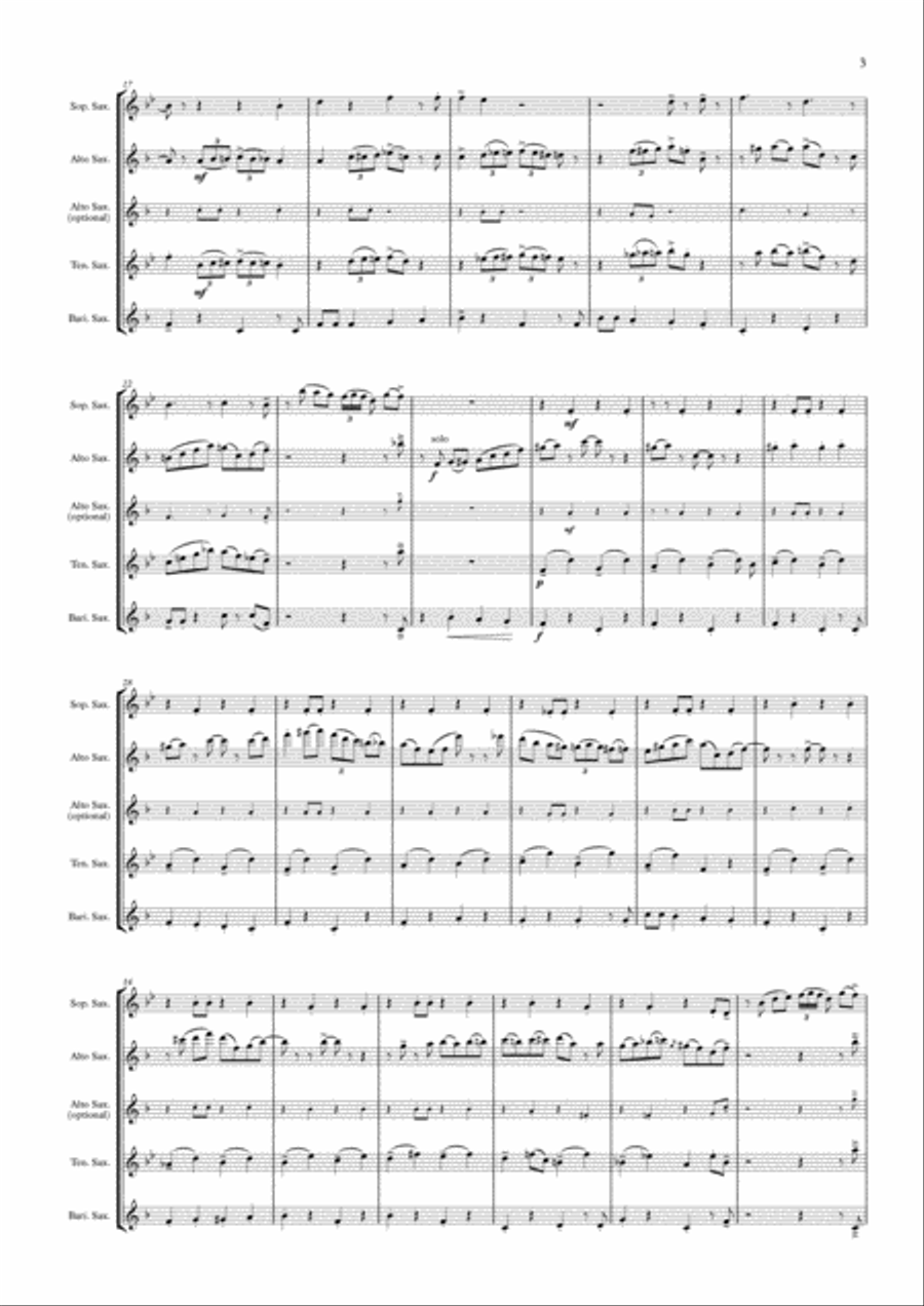 When The Saints Go Marching In (Saxophone Quartet / Quintet) - Score Saxophone Quartet scores gallery preview page 3