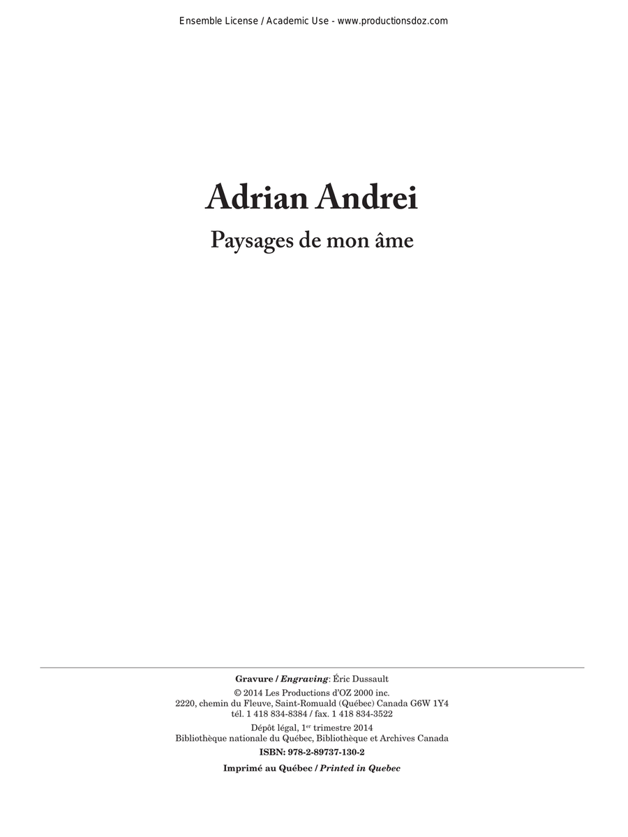 Paysages de mon âme Guitar Ensemble scores gallery preview page 1