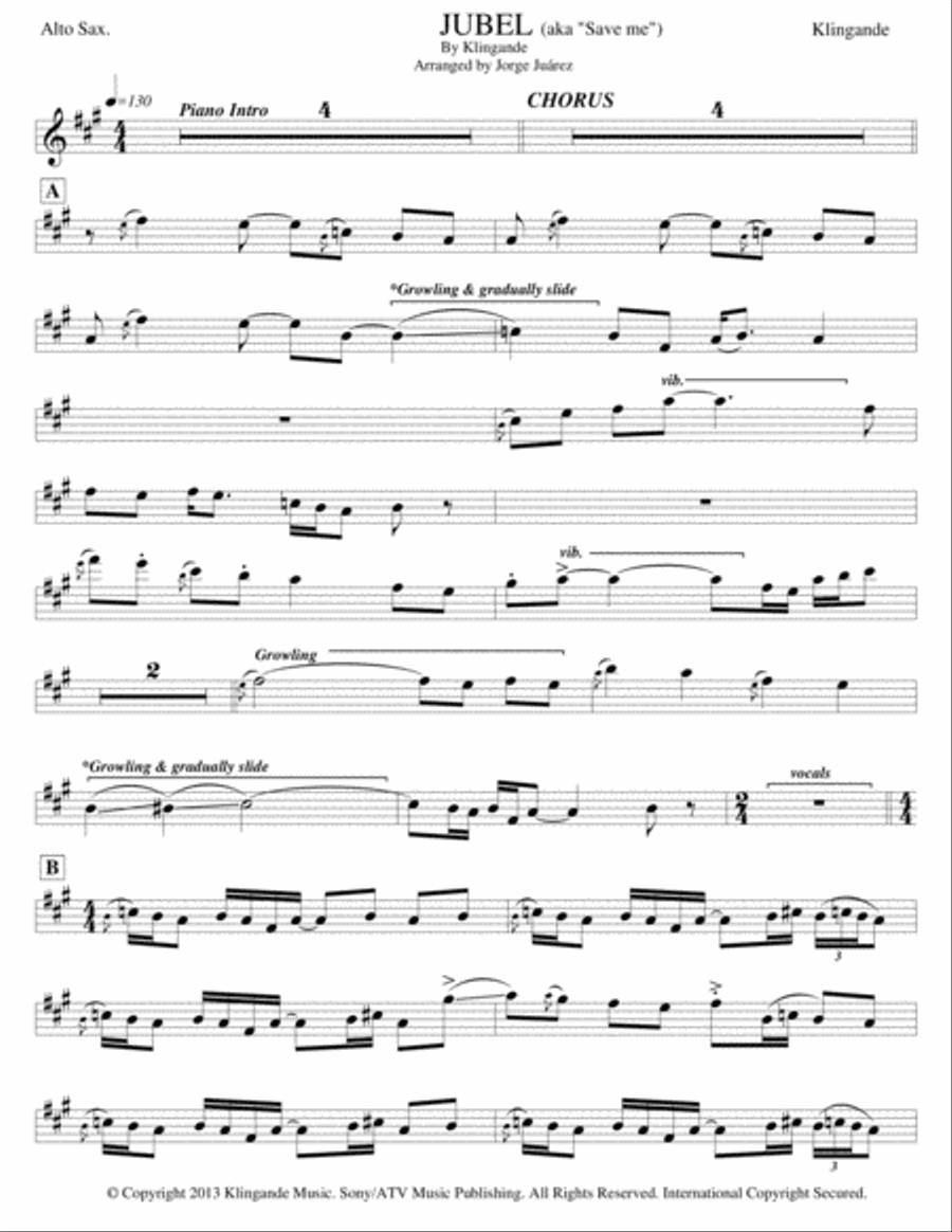Jubel Alto Saxophone scores gallery preview page 1