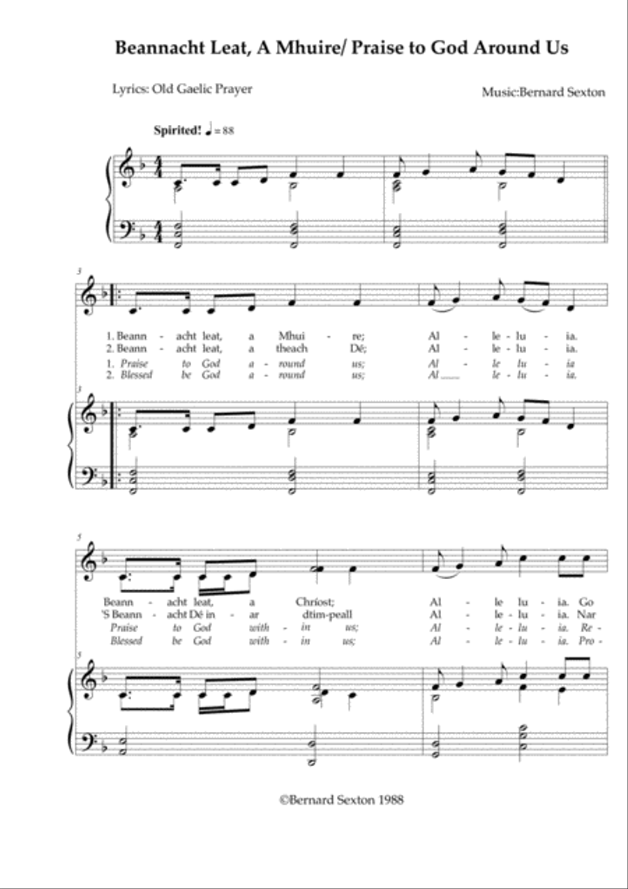Beannacht Leat A Mhuire / Praise to God Around Us Unison Choir scores gallery preview page 2