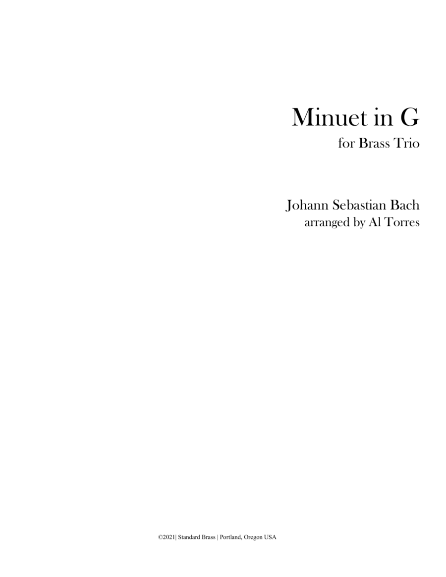 Minuet in G (for Brass Trio) Brass Trio scores gallery preview page 1