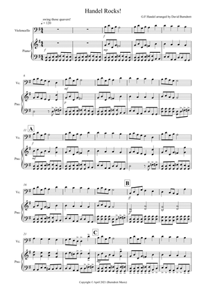 Handel Rocks! for Cello and Piano