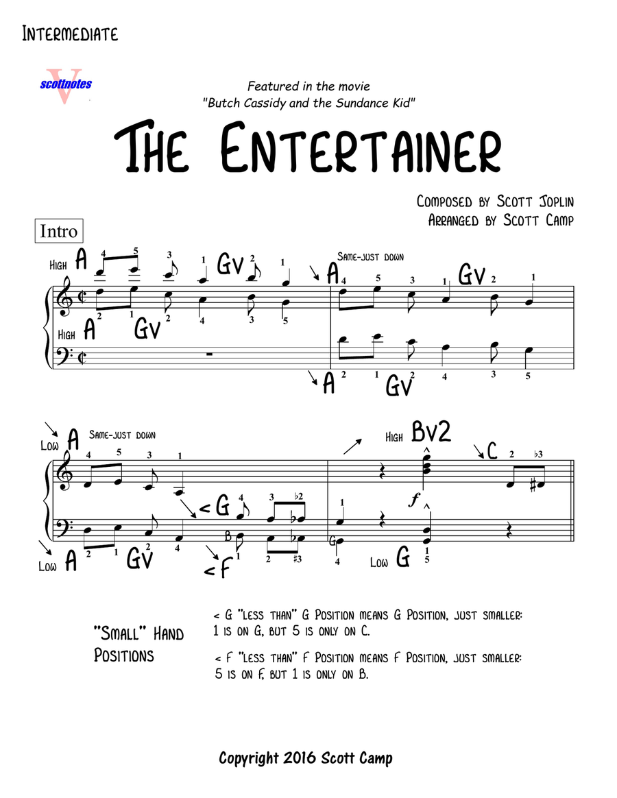 The Entertainer (Intermediate Level) Piano Solo scores gallery preview page 1