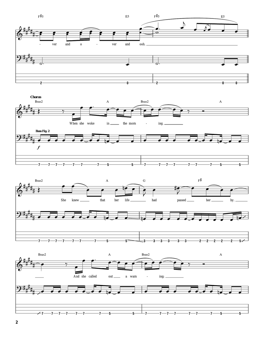 Warning Warning Bass Guitar Tablature scores gallery preview page 2