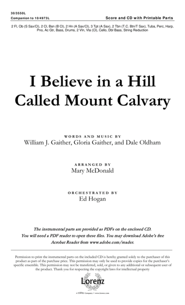 I Believe in a Hill Called Mount Calvary - Orchestral Score and CD with Print Parts