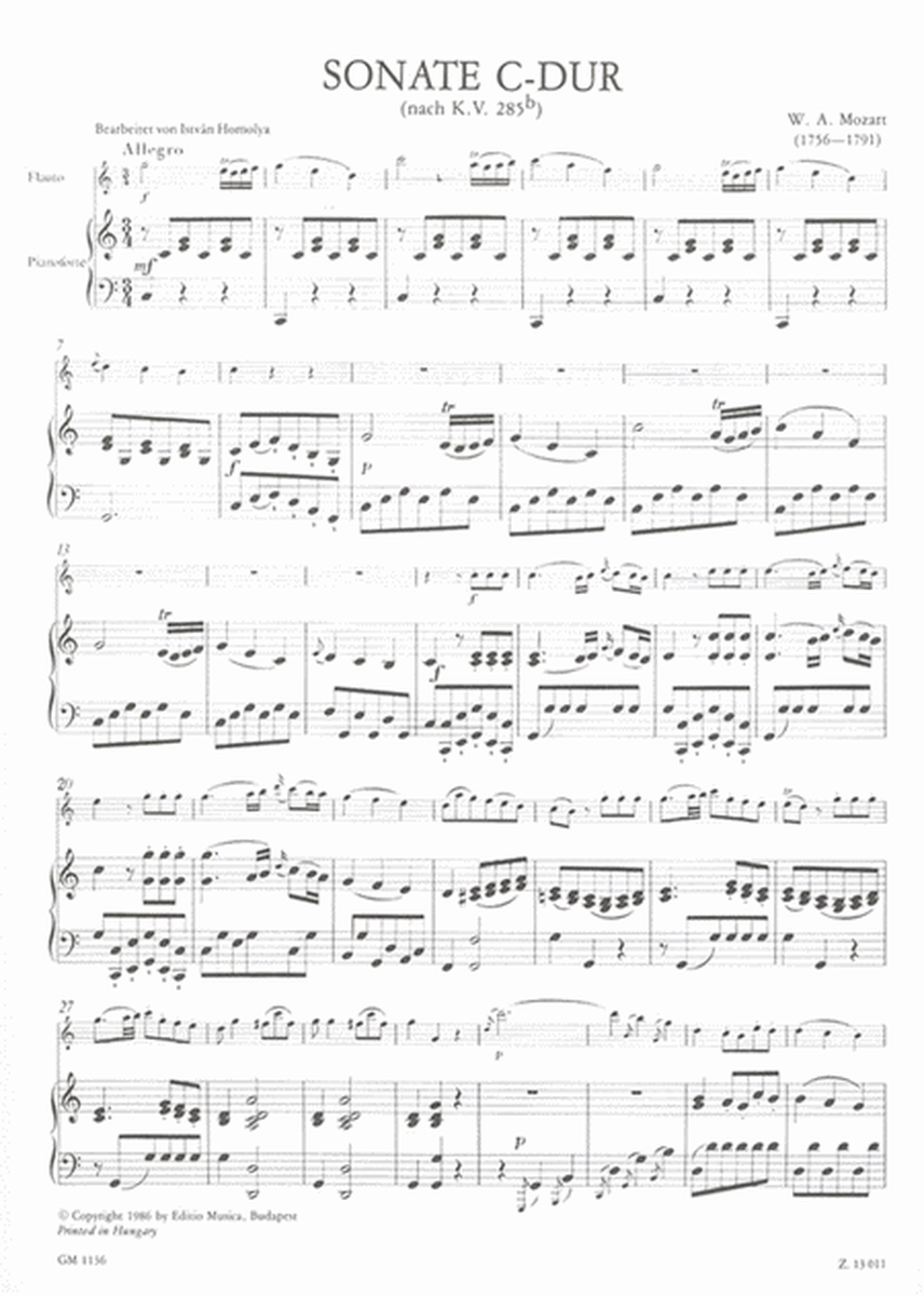 Sonata C-Dur KV 285-b