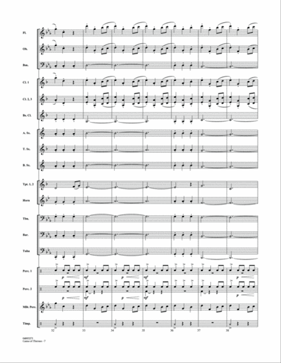 Game Of Thrones (arr. Michael Brown) - Conductor Score (Full Score) Concert Band scores gallery preview page 6