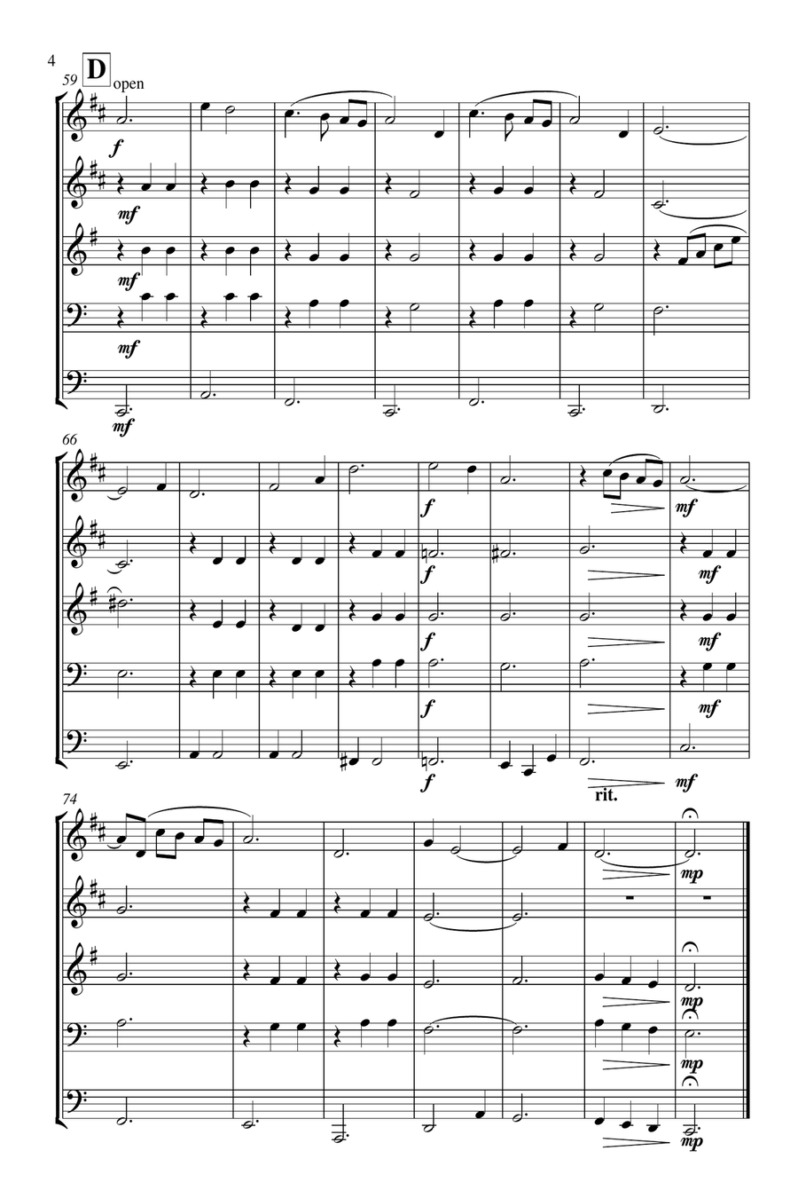 Moon River Brass Ensemble scores gallery preview page 5