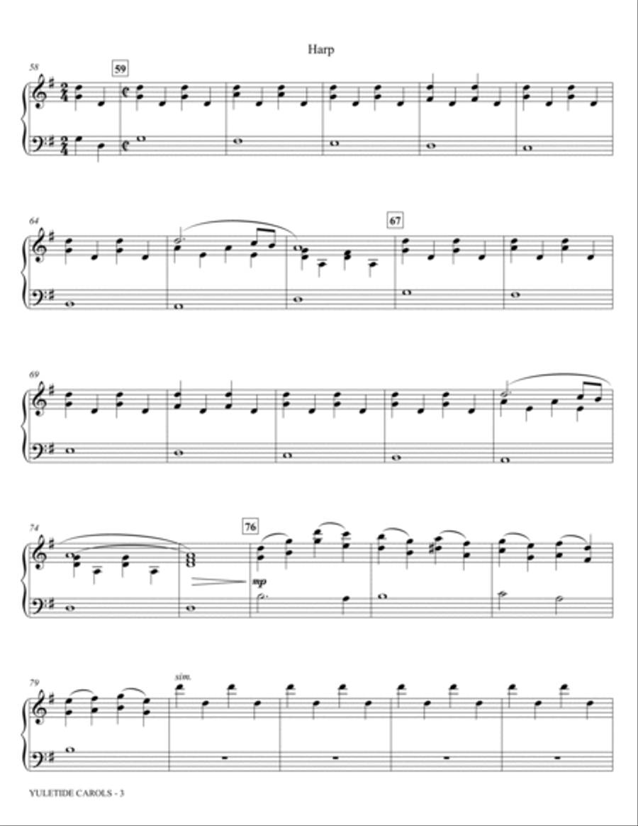 Yuletide Carols - Harp Yuletide Carols - Harp Choir scores gallery preview page 3
