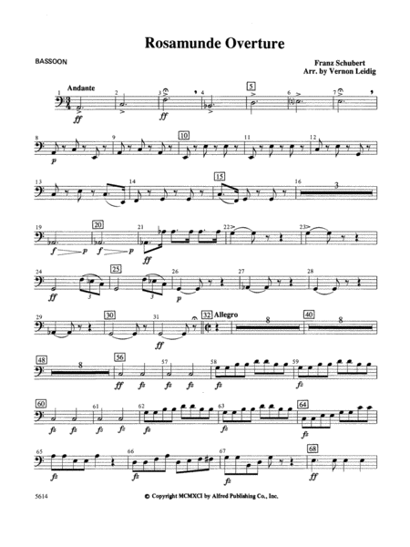 Rosamunde Overture, Opus 26: Bassoon