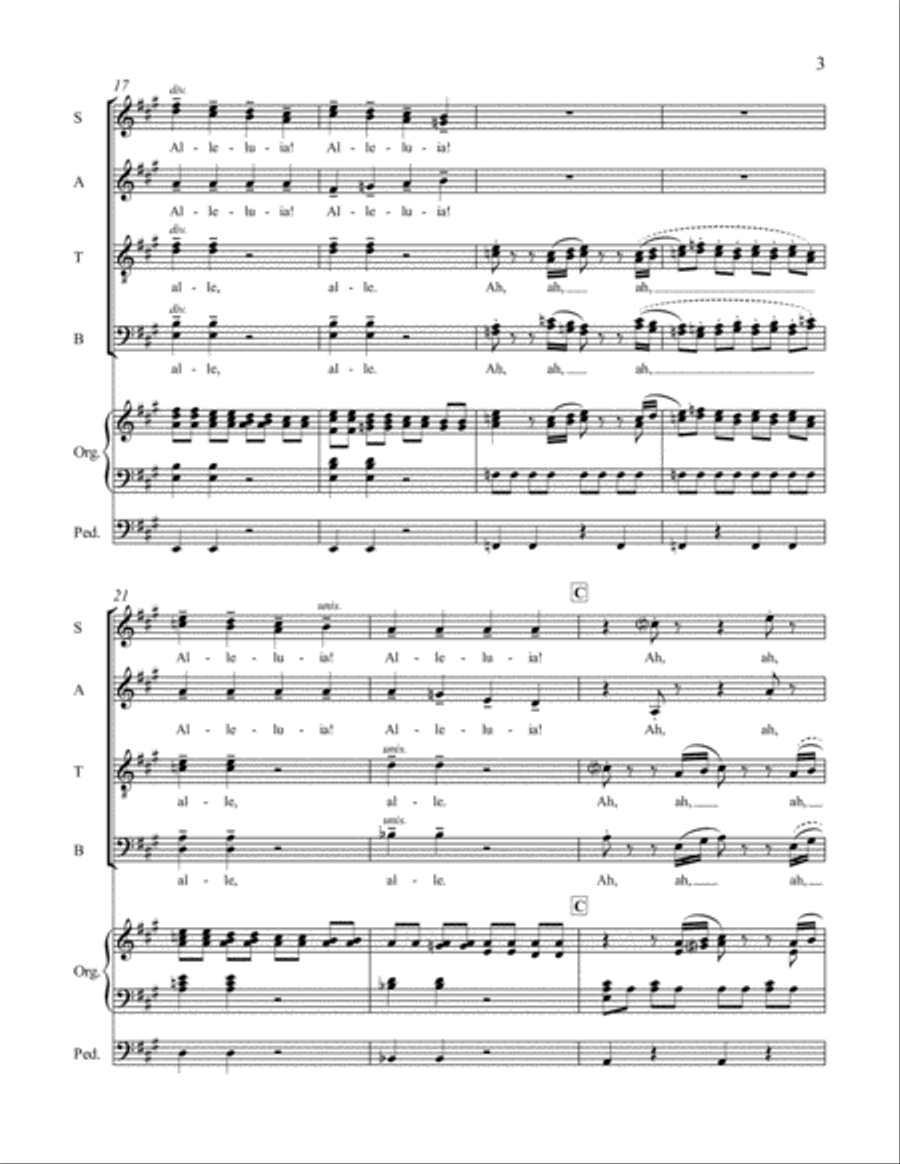 A Sacred Place: 3. Alleluia! Amen! 4-Part scores gallery preview page 4