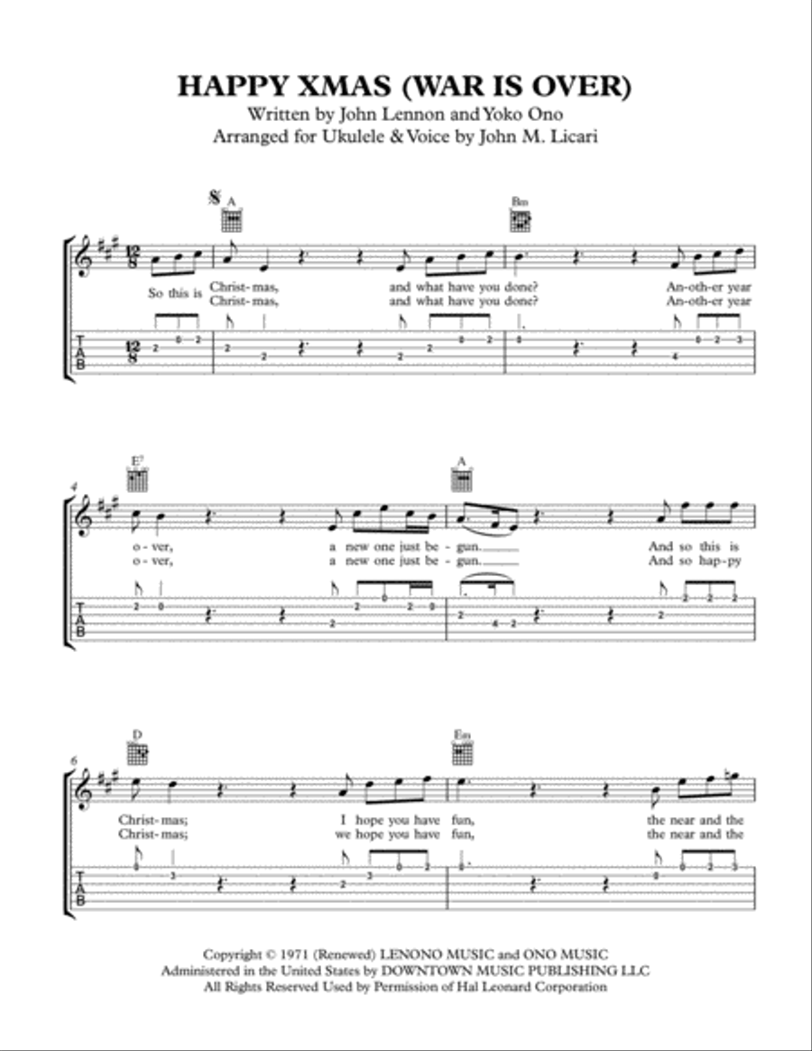 Happy Xmas (War Is Over) Guitar scores gallery preview page 3