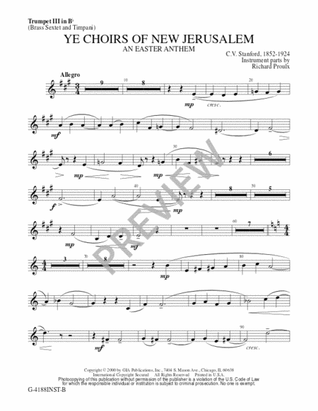 Ye Choirs of New Jerusalem - Brass Sextet edition