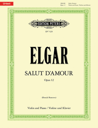 Book cover for Salut d'amour op. 12 for Violin and Piano