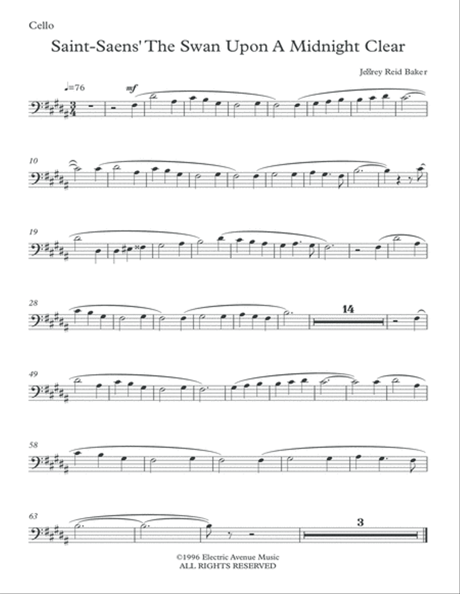 The Swan Upon A Midnight Clear (Saint-Saens/Baker) String Duet scores gallery preview page 2