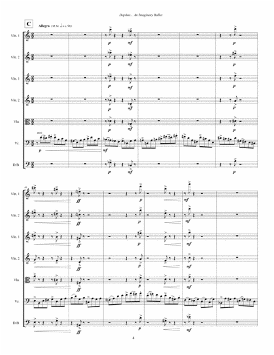 Daphne ... An Imaginary Ballet (2015) for string orchestra, full score String Orchestra scores gallery preview page 6