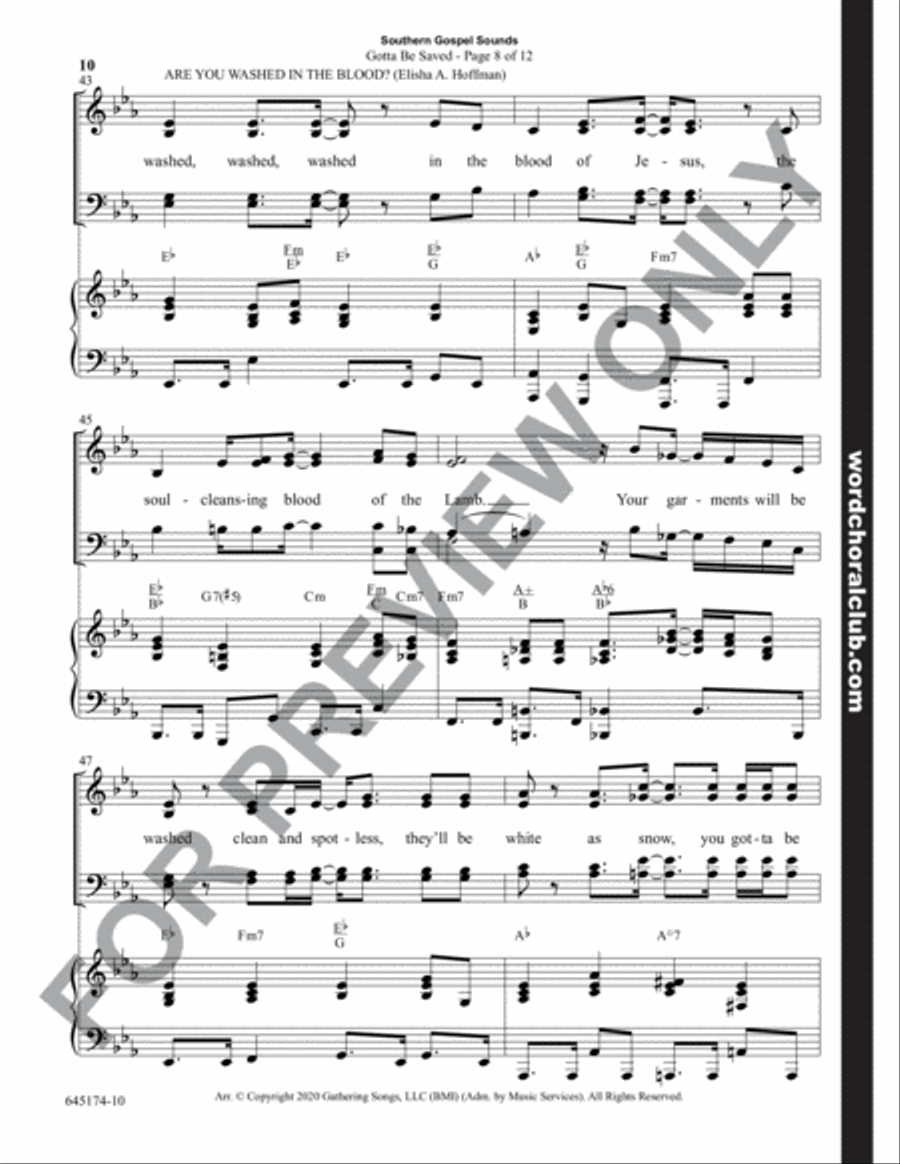 Southern Gospel Sounds - Choral Book 4-Part scores gallery preview page 11