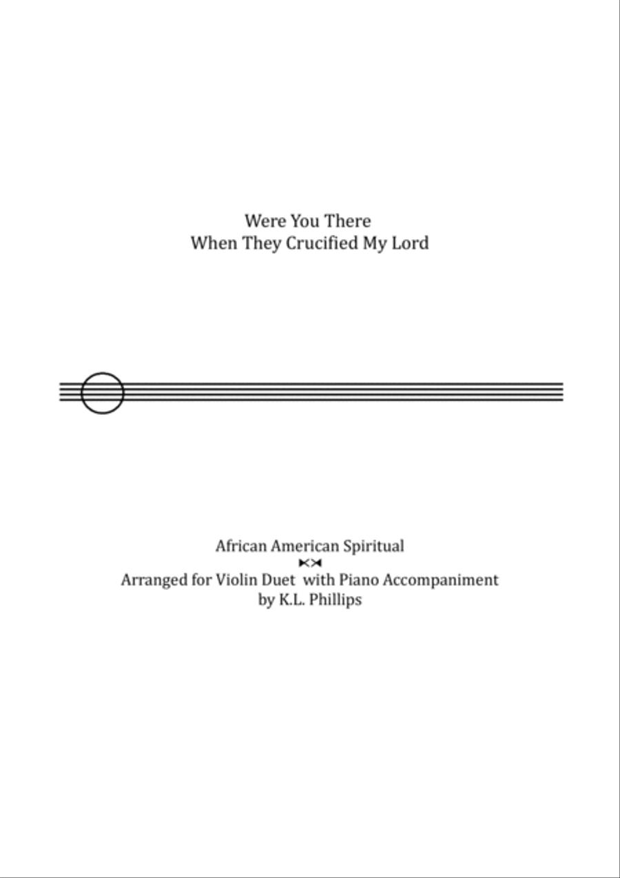 Book cover for Were You There When They Crucified My Lord - Violin duo with piano accompaniment