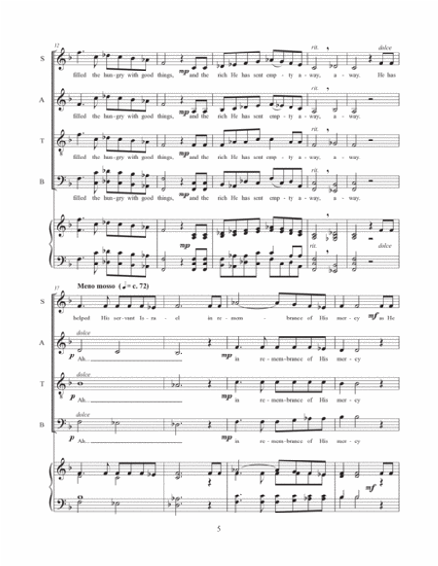 Magnificat (SATBdiv with Optional Keyboard) Divisi scores gallery preview page 6