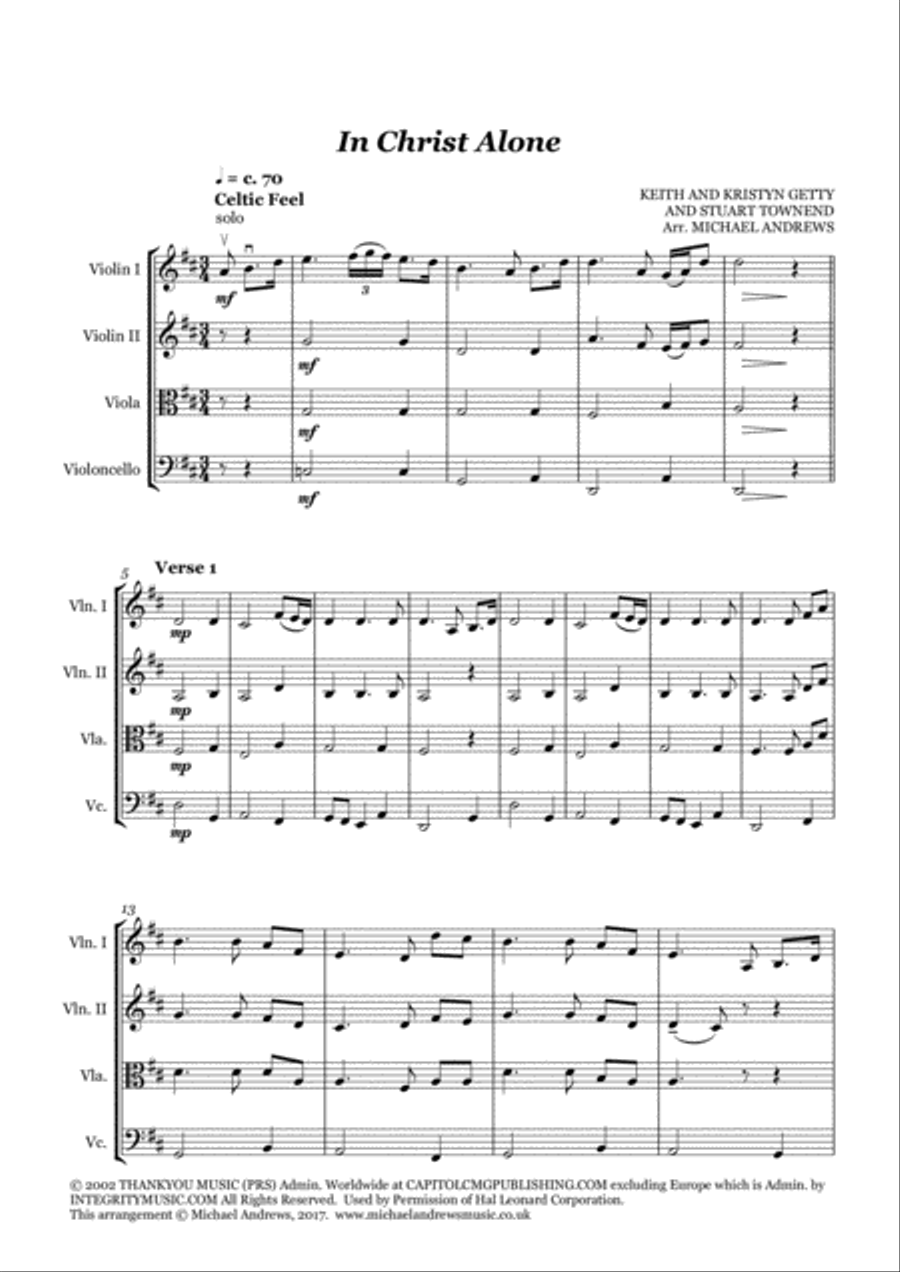 In Christ Alone String Quartet scores gallery preview page 2