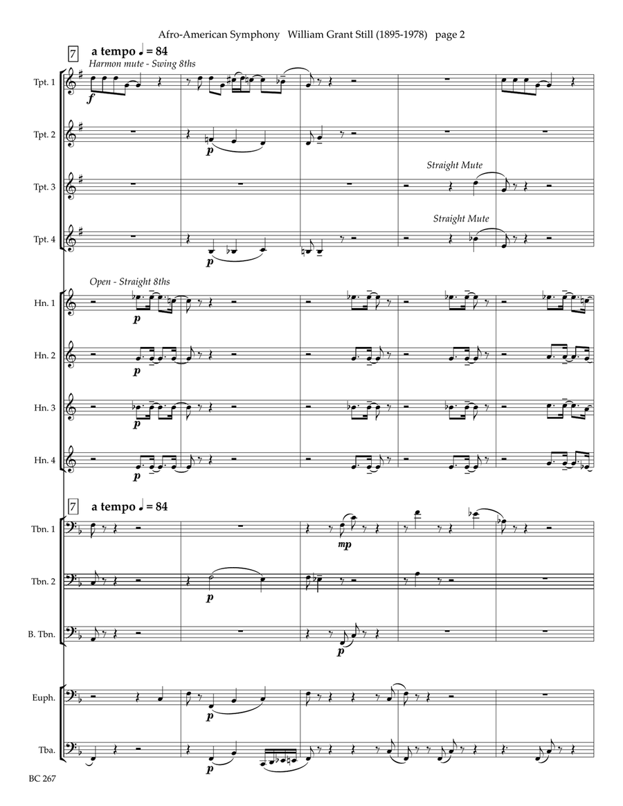 Afro-american Symphony Euphonium scores gallery preview page 3