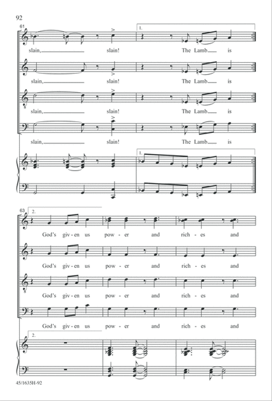Mass: A Celebration of Love and Joy 4-Part scores gallery preview page 92