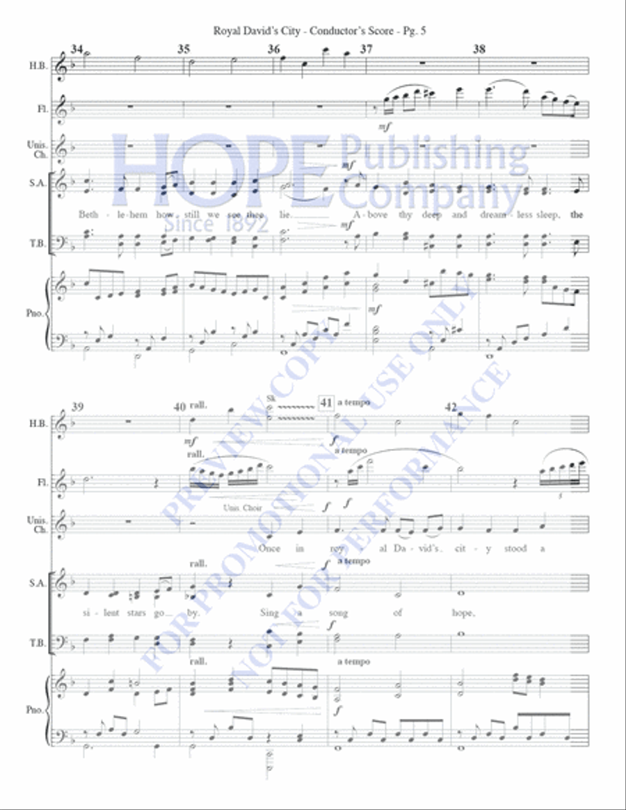 Royal David's City Unison Choir scores gallery preview page 6