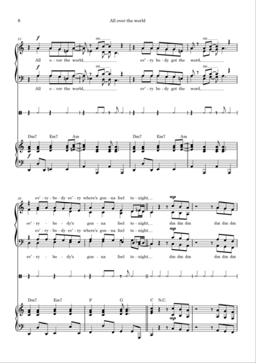 All Over The World All Over The World 4-Part scores gallery preview page 6