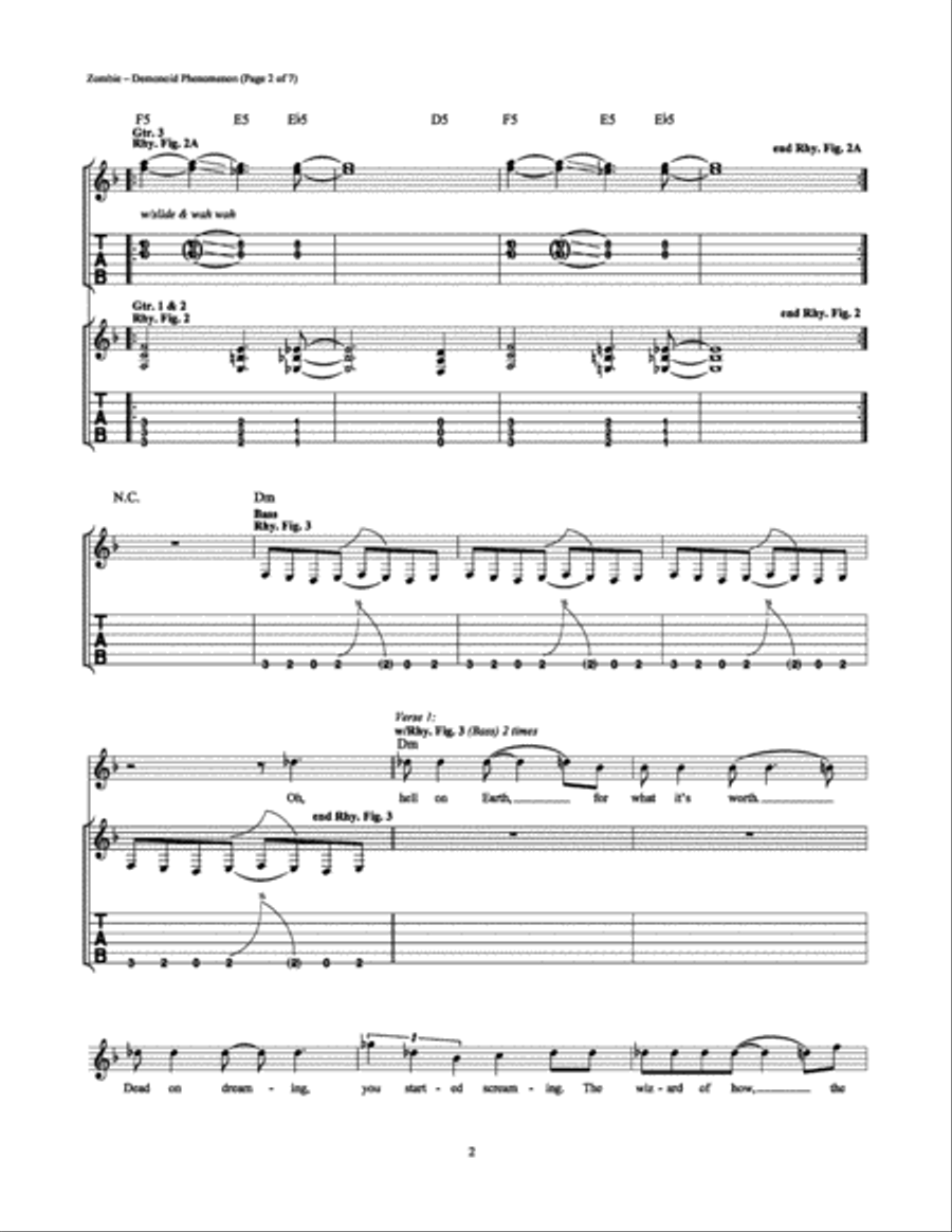 Demonoid Phenomenon Electric Guitar scores gallery preview page 2