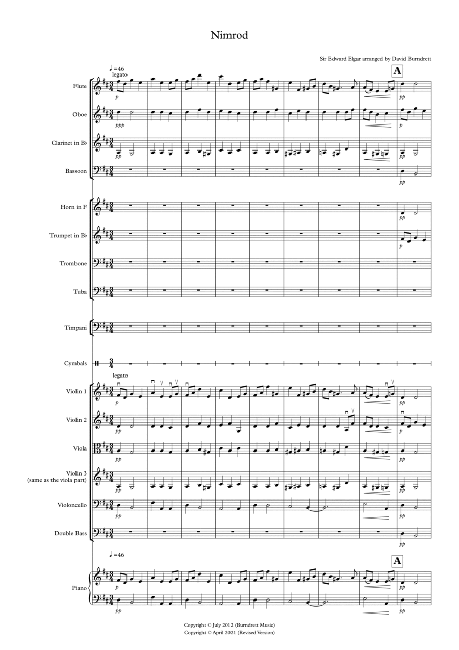 Nimrod (from the Enigma Variations) for School Orchestra Full Orchestra scores gallery preview page 1