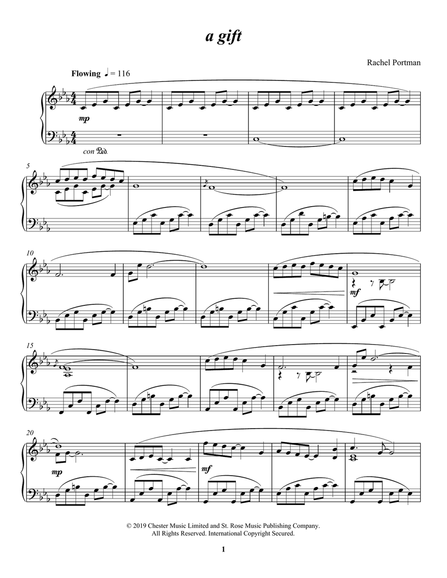 a gift Piano Solo scores gallery preview page 1