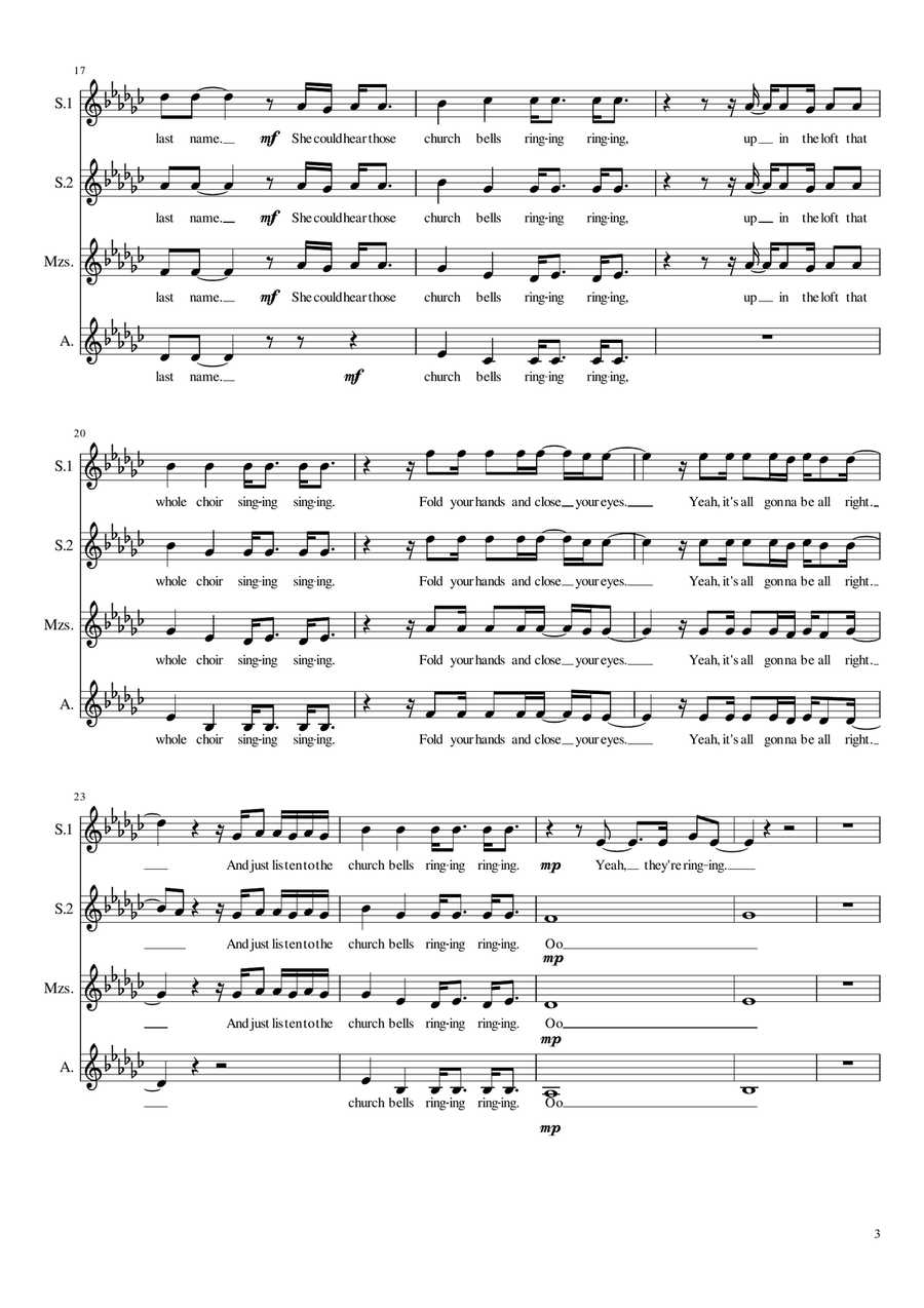 Church Bells Church Bells SSA scores gallery preview page 3