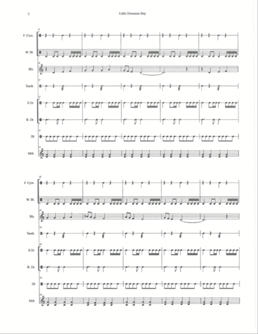 Little Drummer Boy Little Drummer Boy Marimba scores gallery preview page 2